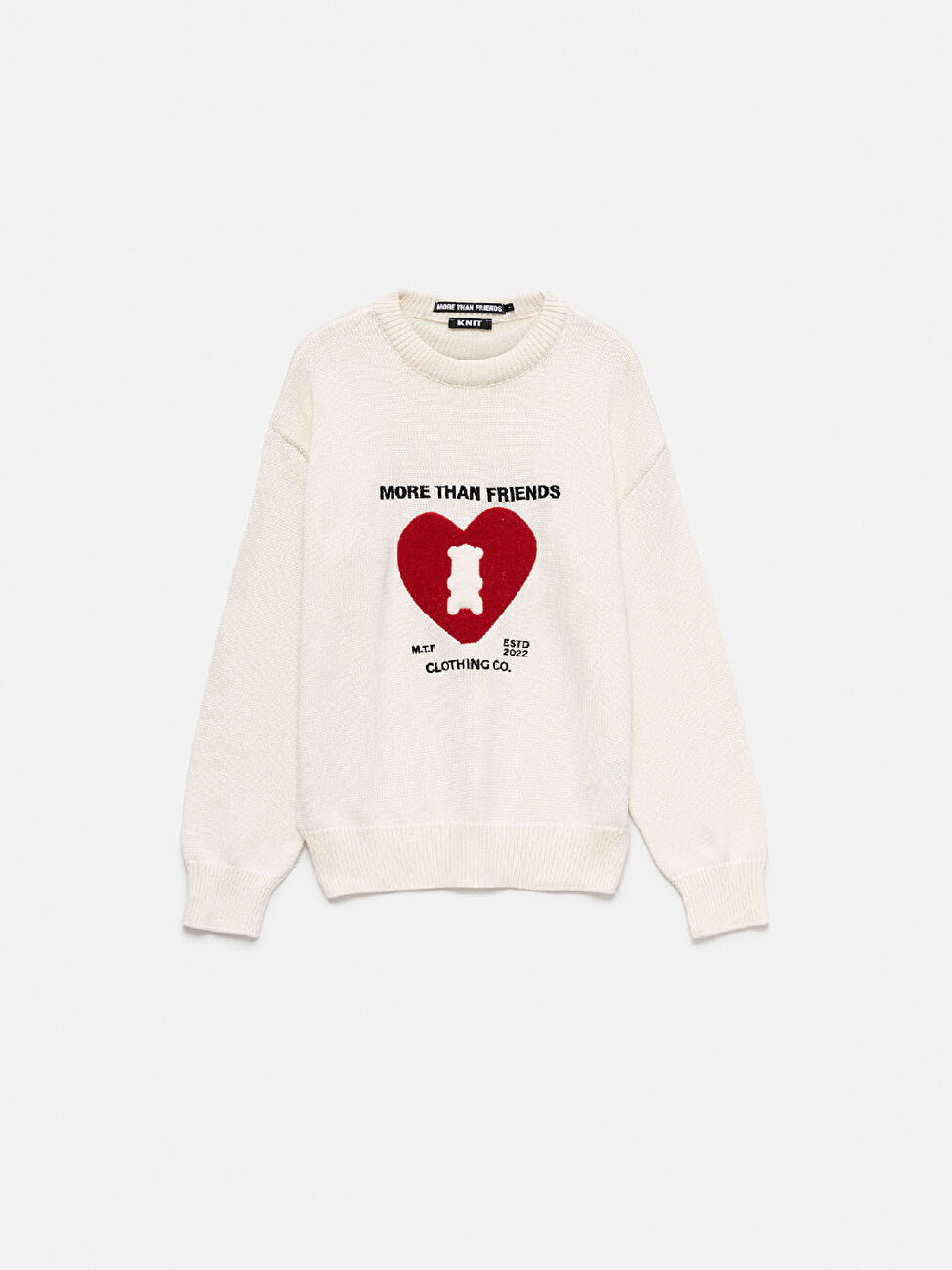 MoreThanFriends 125 Kalpli Ayıcık Nakışlı Triko Kazak